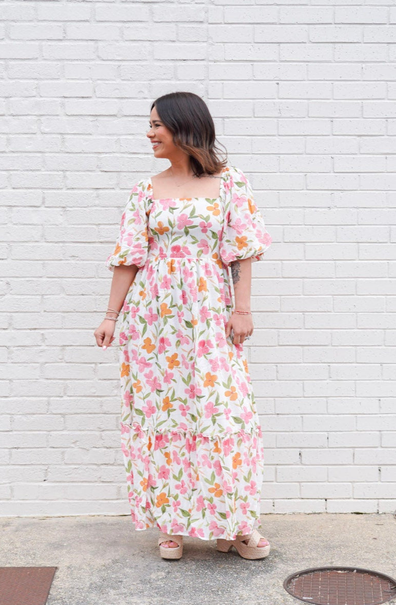 Floral Puff Sleeve Maxi