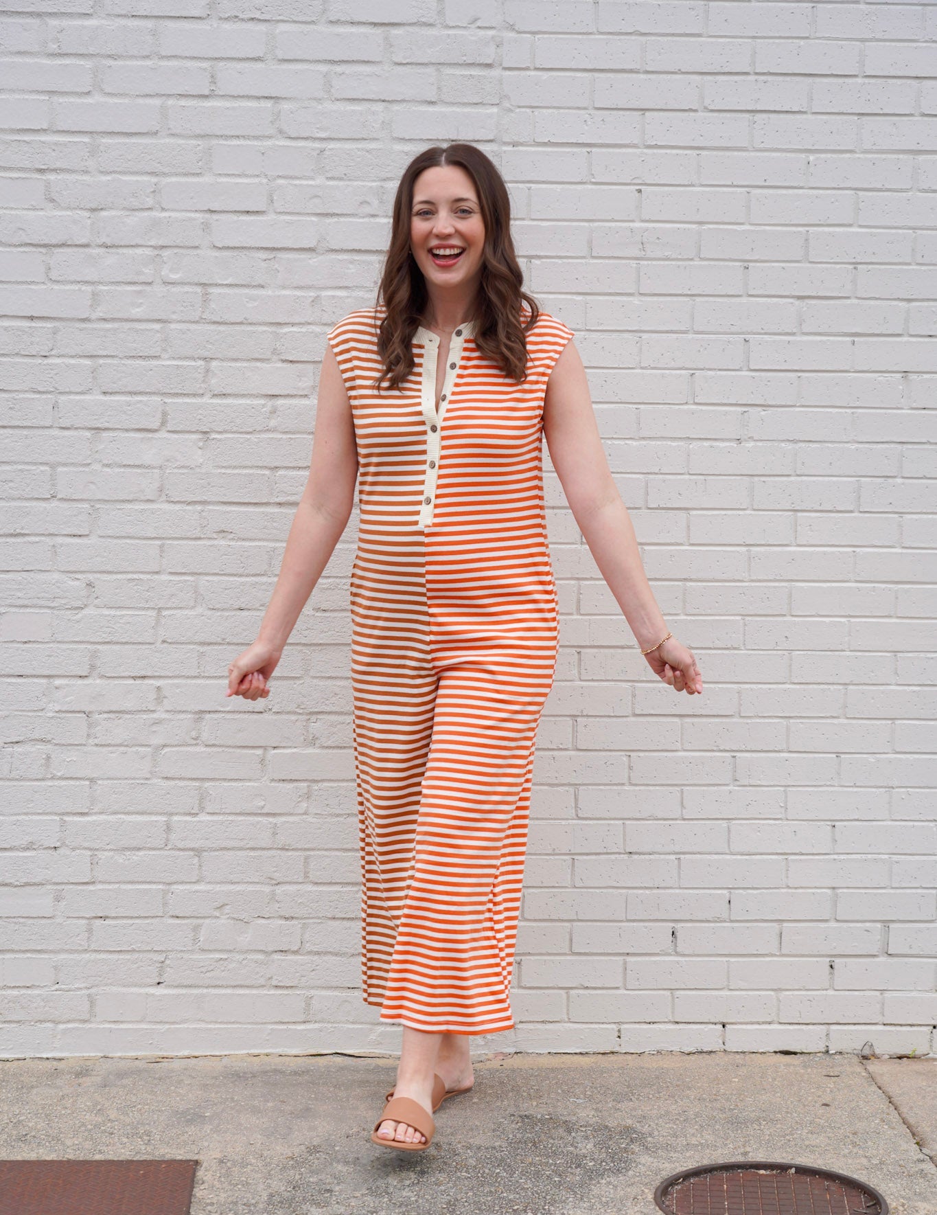 Color Block Striped Sleeveless Jumpsuit