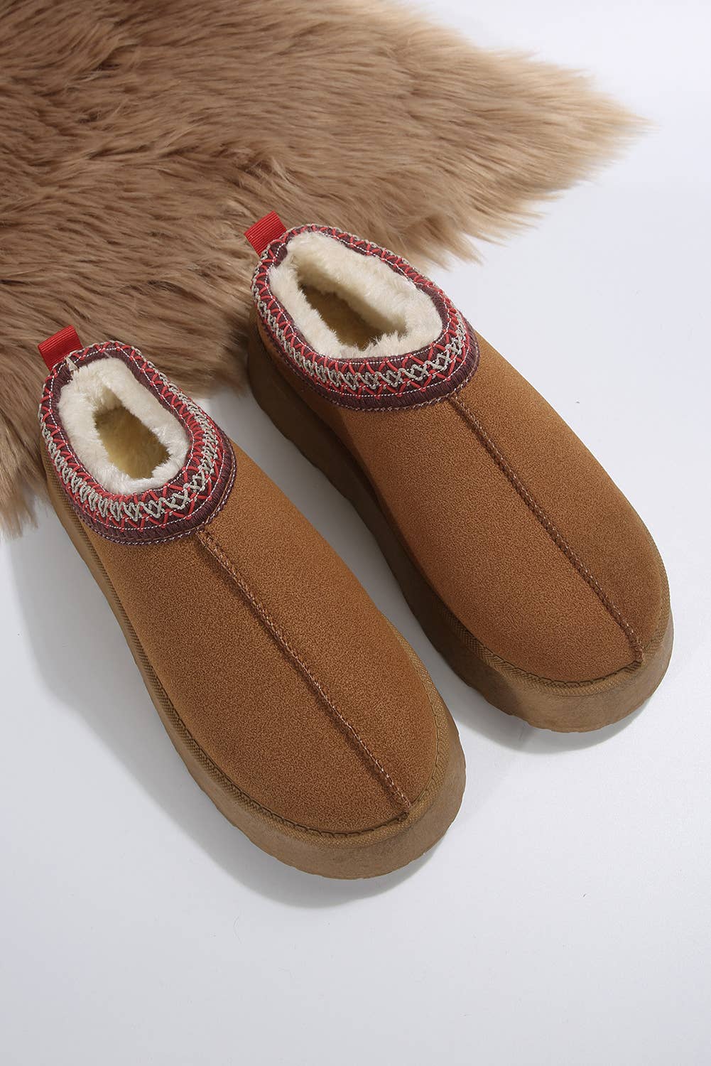 Chestnut Ankle Platform Slippers
