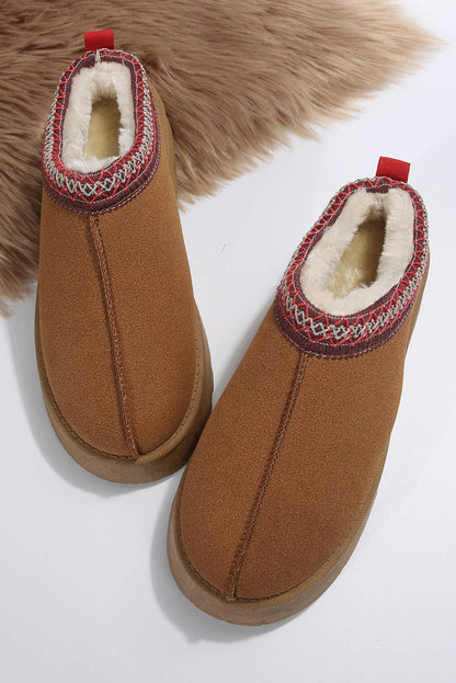 Chestnut Ankle Platform Slippers