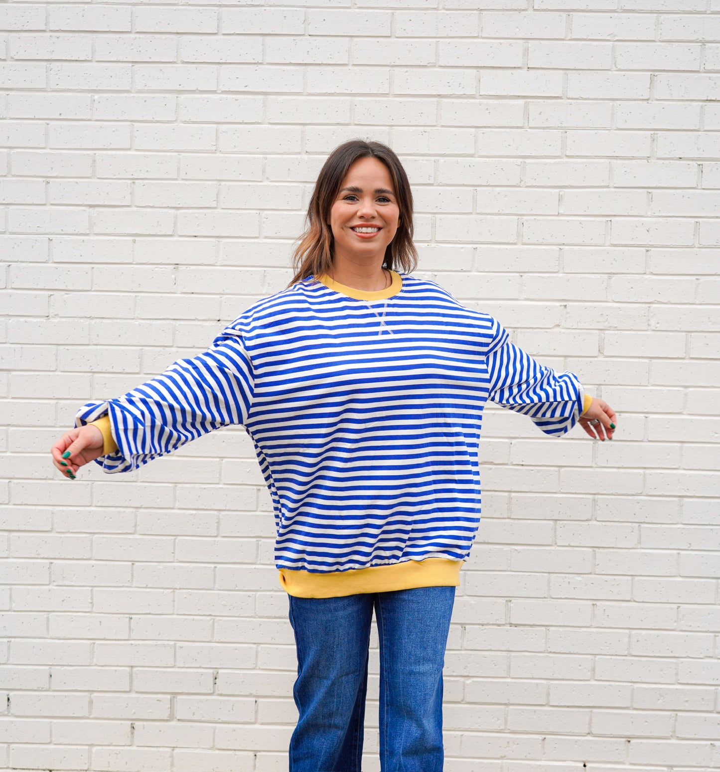 Classic Striped Oversized Crewneck