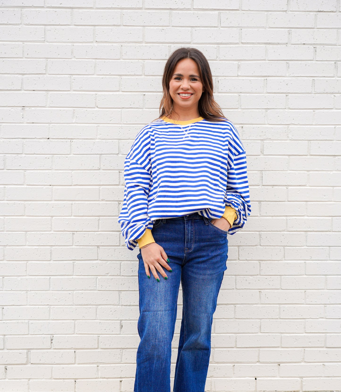 Classic Striped Oversized Crewneck