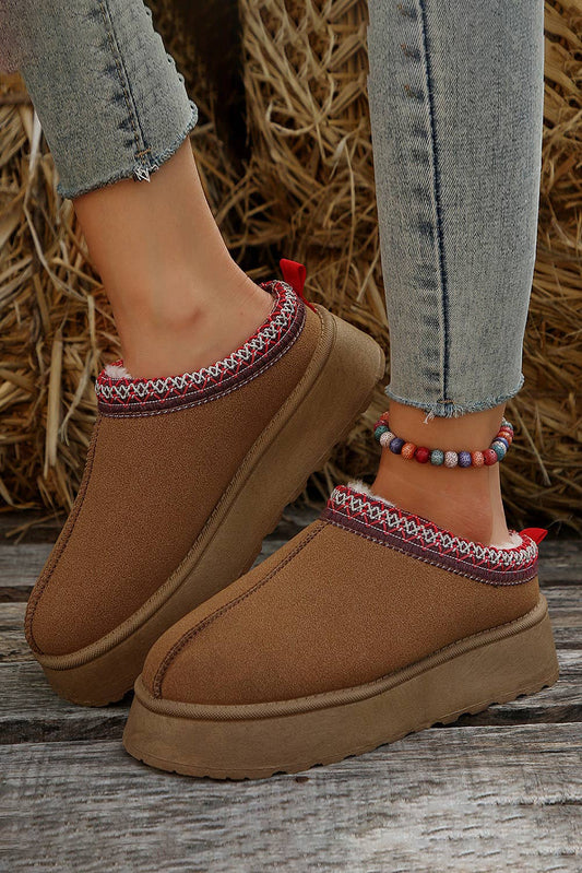Chestnut Ankle Platform Slippers