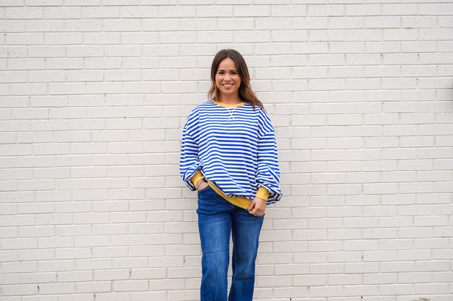 Classic Striped Oversized Crewneck