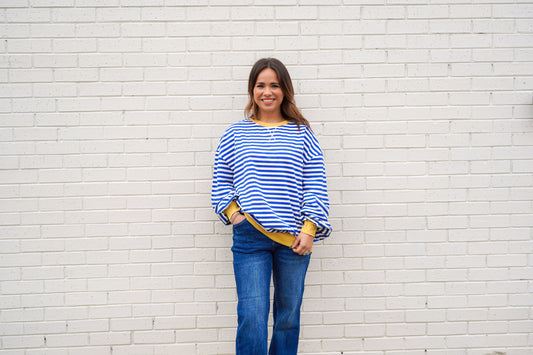 Classic Striped Oversized Crewneck