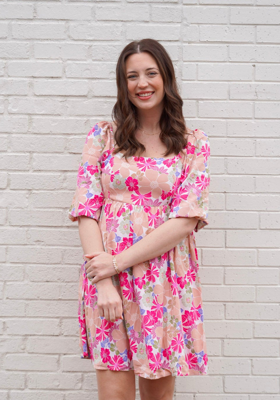 Floral Puff Sleeve Babydoll Dress