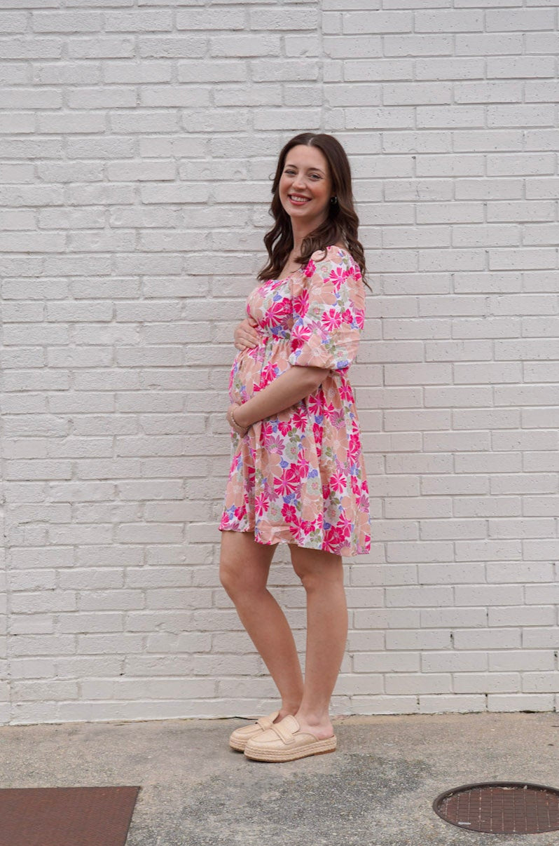 Floral Puff Sleeve Babydoll Dress