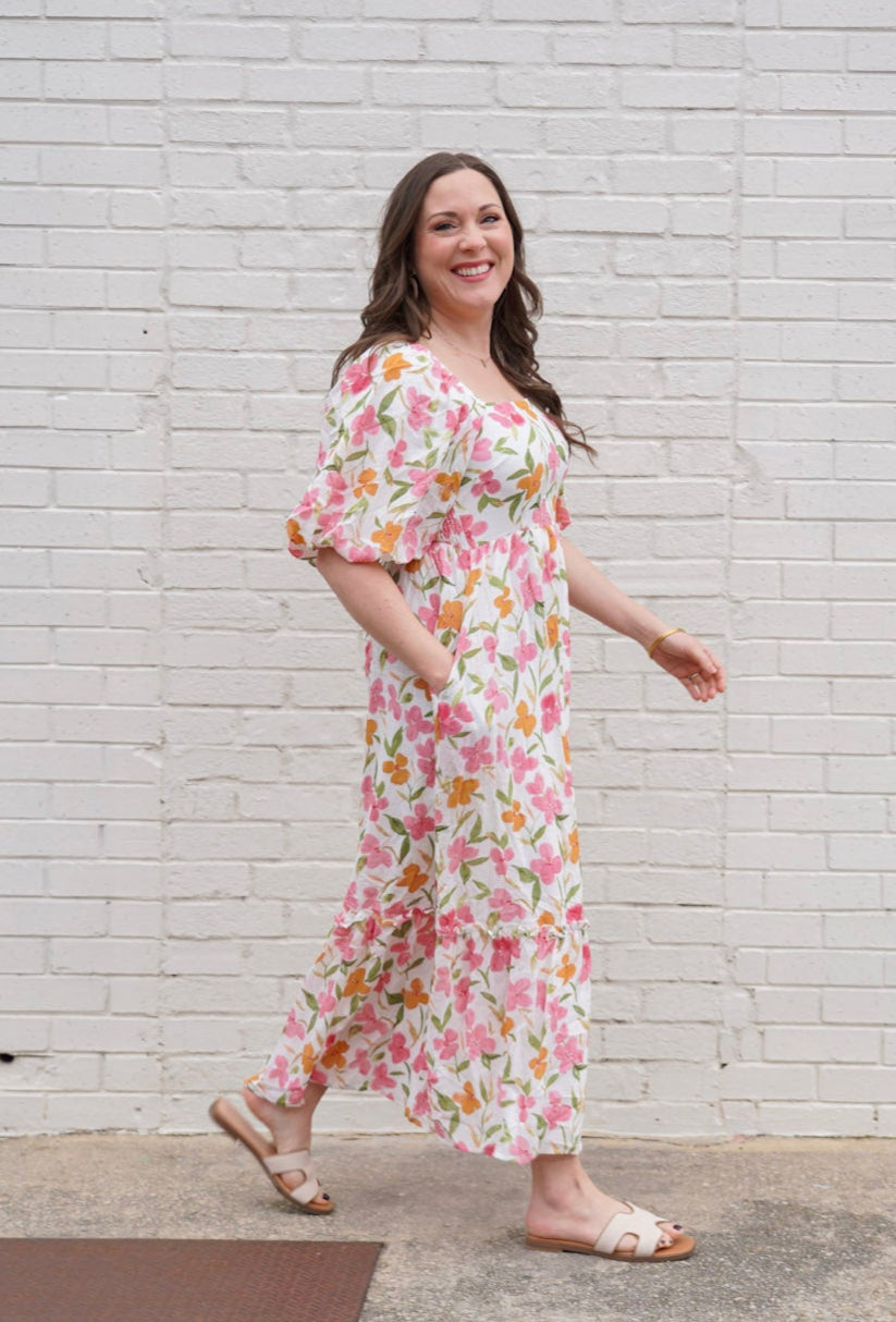 Floral Puff Sleeve Maxi