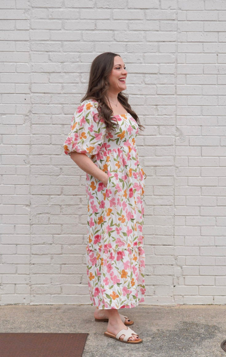 Floral Puff Sleeve Maxi