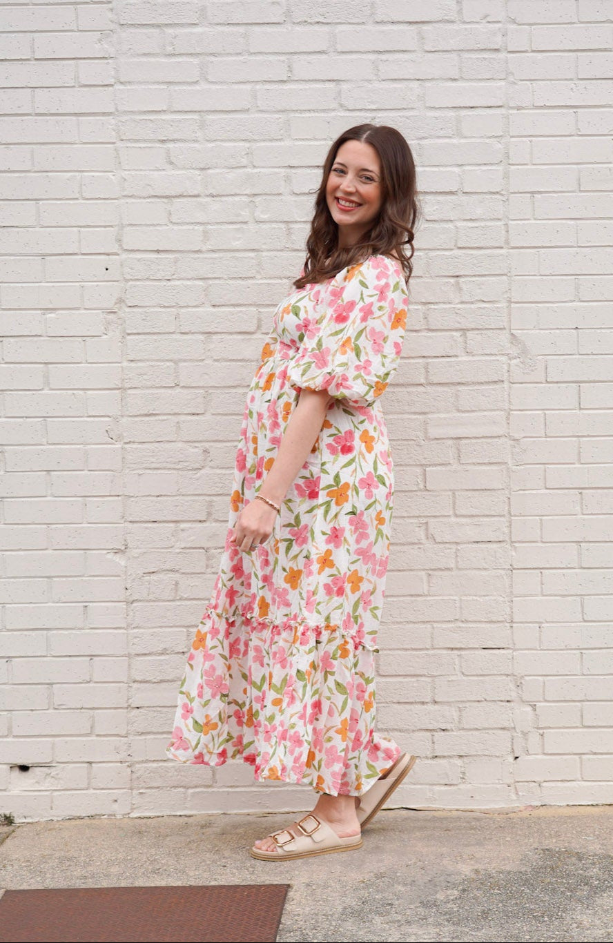 Floral Puff Sleeve Maxi