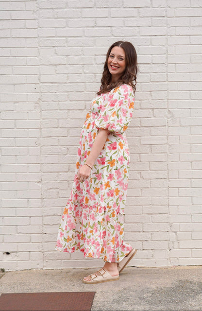 Floral Puff Sleeve Maxi