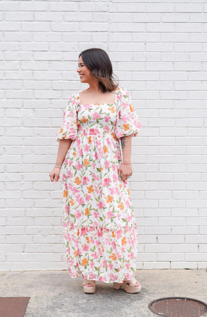 Floral Puff Sleeve Maxi