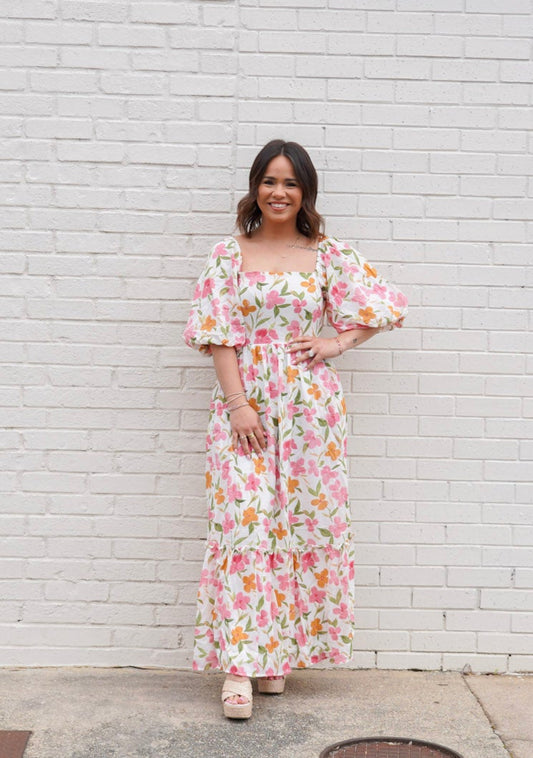 Floral Puff Sleeve Maxi
