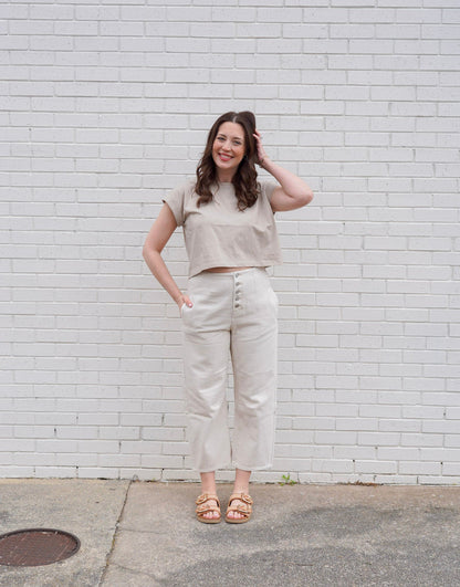 Effortless Comfort High Waisted Washed Barrel Pants