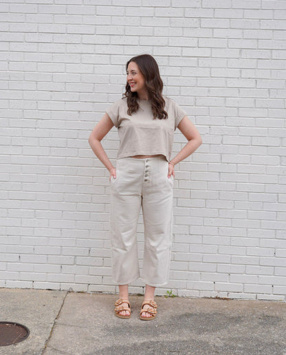 Effortless Comfort High Waisted Washed Barrel Pants