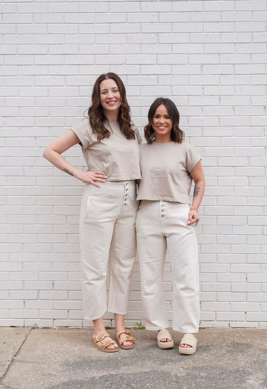 Effortless Comfort High Waisted Washed Barrel Pants