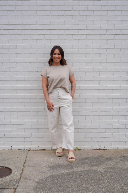 Effortless Comfort High Waisted Washed Barrel Pants