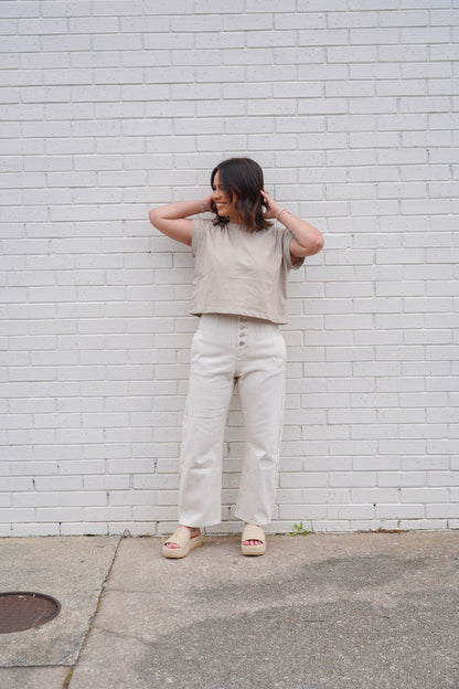 Effortless Comfort High Waisted Washed Barrel Pants