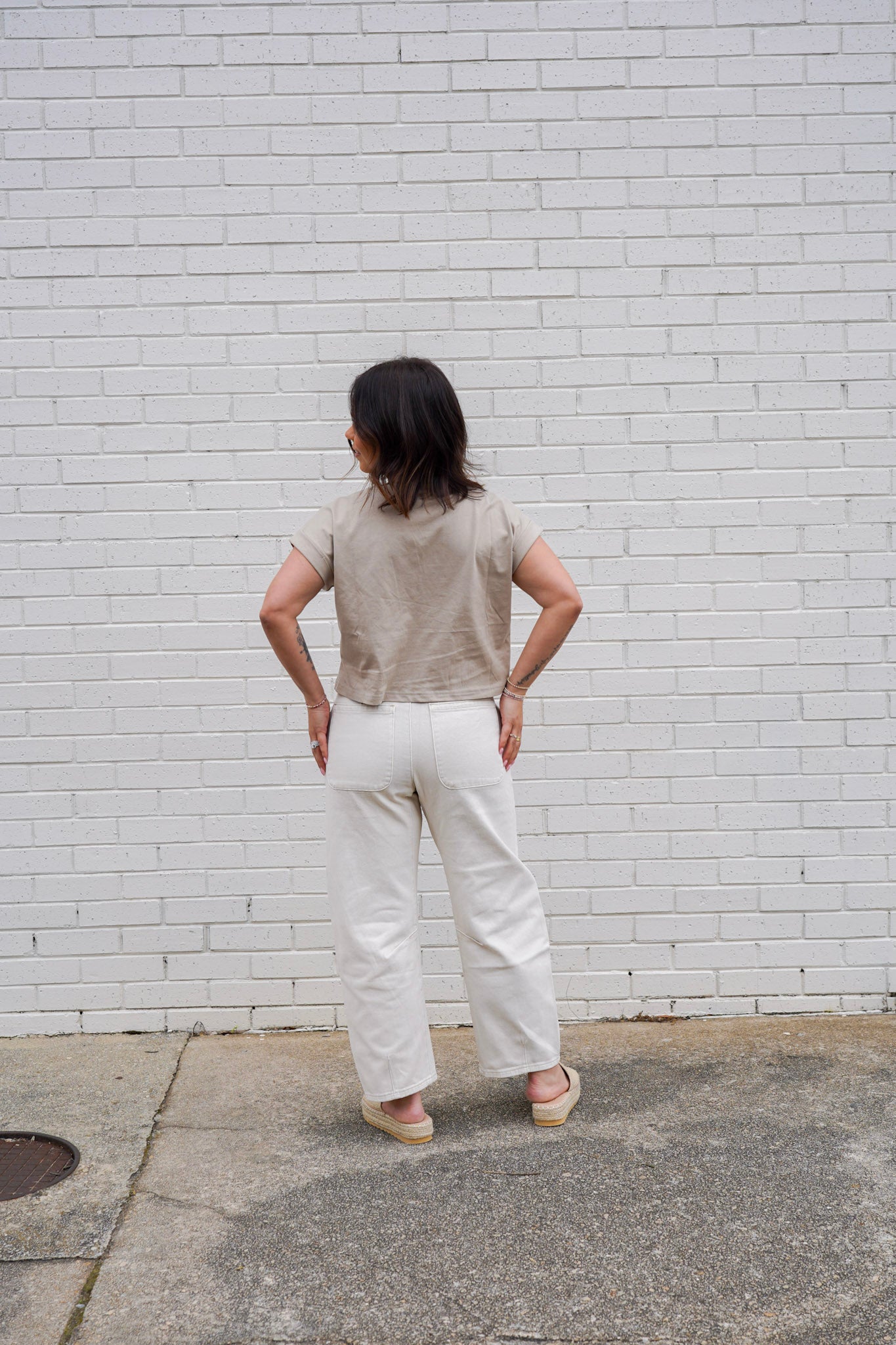 Effortless Comfort High Waisted Washed Barrel Pants