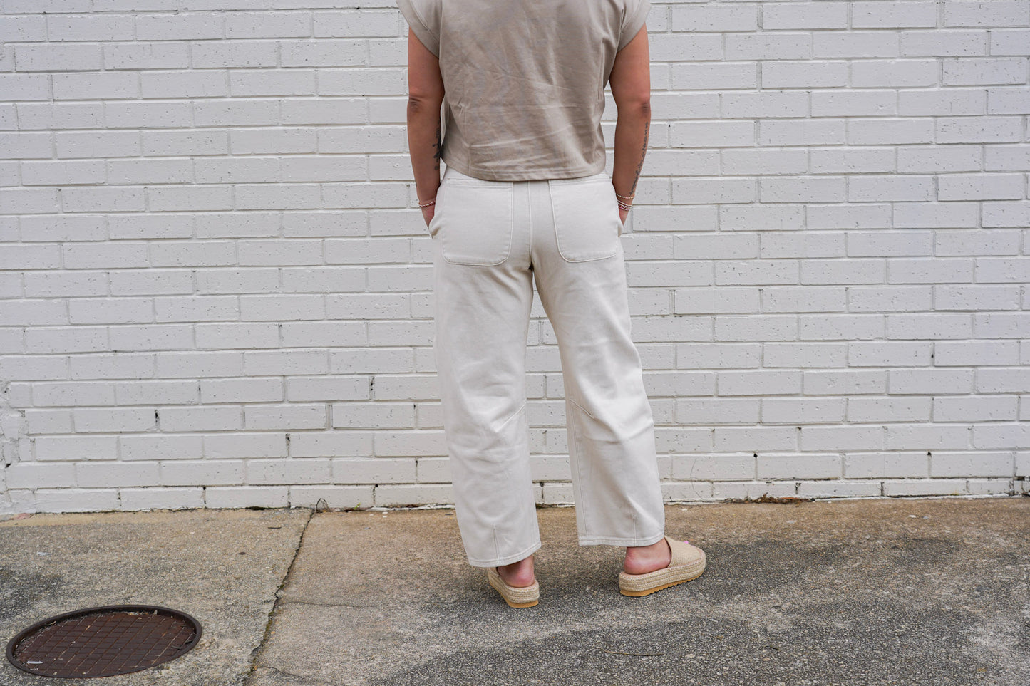 Effortless Comfort High Waisted Washed Barrel Pants