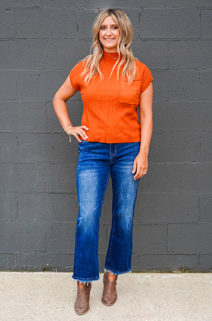 High-Rise Dark Wash Flare Jeans