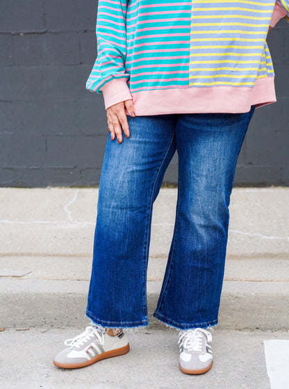 High-Rise Dark Wash Flare Jeans