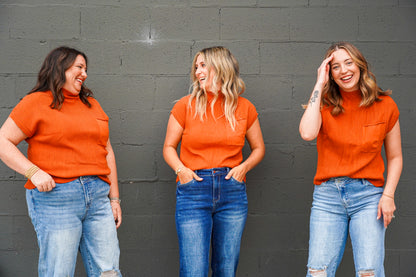 Autumn Ribbed Knit Short Sleeve Sweater