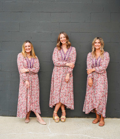 Front Split Floral V-Neck Maxi Dress